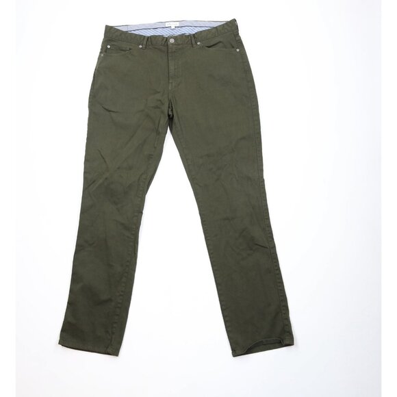 Peter Millar Mens 38x34 Faded Stretch Straight Leg Golf Golfing Pants Dark Green